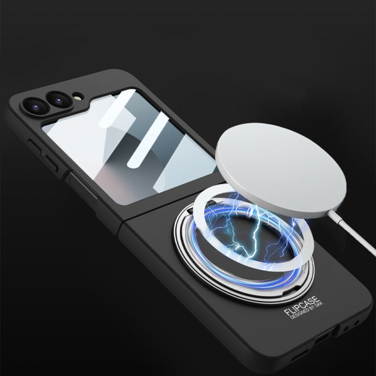 For Samsung Galaxy Z Flip6 / Flip7 FE GKK Integrated Ultra-thin MagSafe Phone Case with Ring Holder(Silver) by GKK