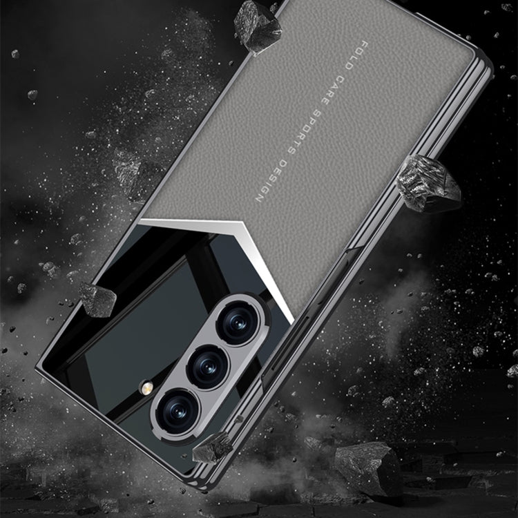 For Samsung Galaxy Z Fold6 GKK Integrated Plating Leather Knight Full Coverage Phone Case(Carbon Fibre) by GKK