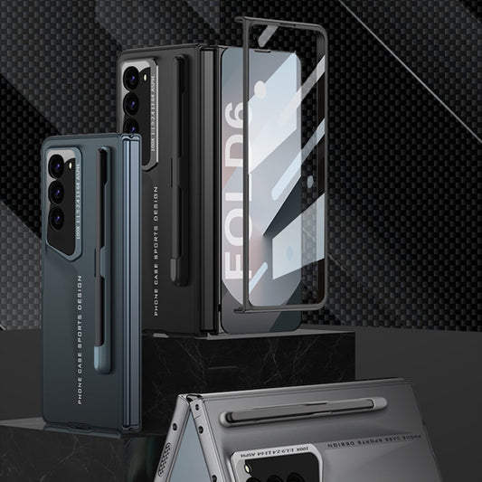 For Samsung Galaxy Z Fold6 GKK Integrated Blade Ultra-thin Full Coverage Phone Case with Pen Slot, Not Included Pen(Black) by GKK