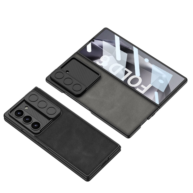 For Samsung Galaxy Z Fold6 GKK Integrated Ultra-thin Sliding Window Frosted Leather Phone Case(Grey) by GKK