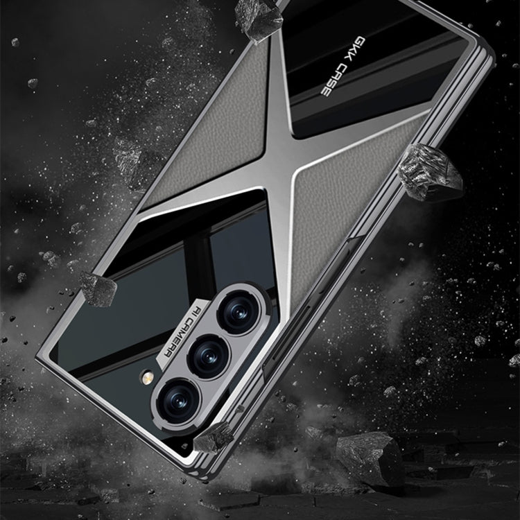 For Samsung Galaxy Z Fold6 GKK Integrated Leather Electroplating Supersonic Speed Shockproof Phone Case(Carbon Fibre) by GKK