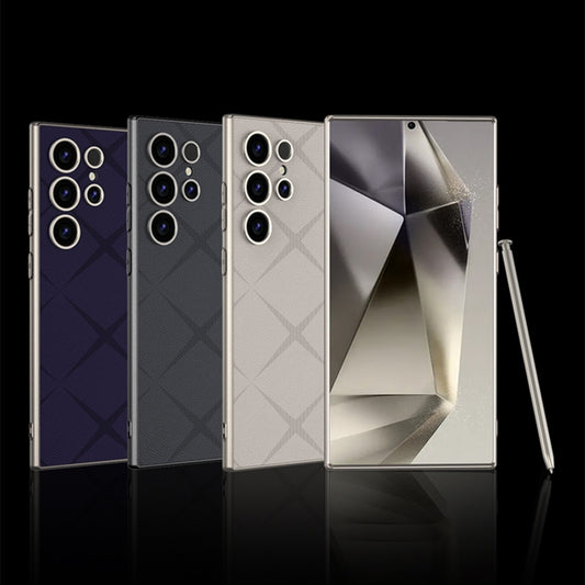 For Samsung Galaxy S24 Ultra 5G GKK Asterism Metal Paint Skin Feel Leather Full Coverage Phone Case, Not Included Pen(Grey) by GKK