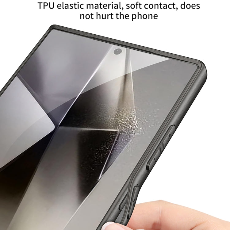 For Samsung Galaxy S23 Ultra 5G GKK Metal Paint Skin Feel Leather Full Coverage Phone Case(Black) by GKK