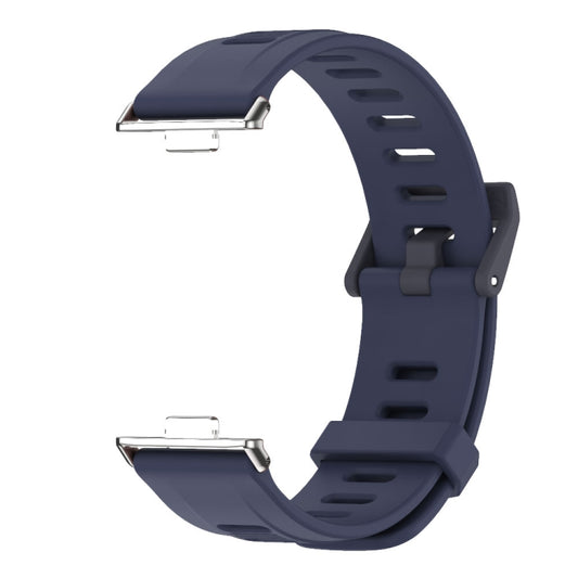 For Huawei Watch Fit3 MIJOBS Flat Hole Silicone Watch Band(Midnight Blue Silver) by MIJOBS