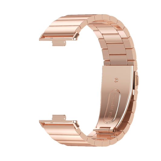 For Huawei Watch Fit3 MIJOBS Bamboo Stainless Steel Watch Band(Rose Gold) by MIJOBS