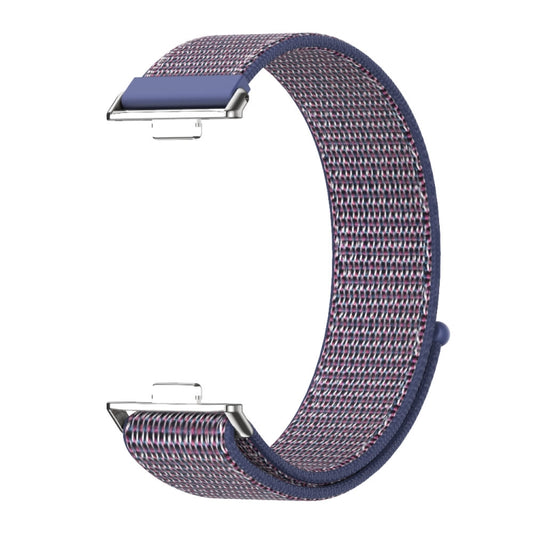 For Huawei Watch Fit3 MIJOBS Breathable Nylon Loop Watch Band(Midnight Blue Silver) by MIJOBS