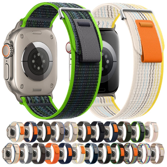 For Apple Watch Ultra 2 49mm Dual-Section Loop Nylon Watch Band(Green Grey) by buy2fix