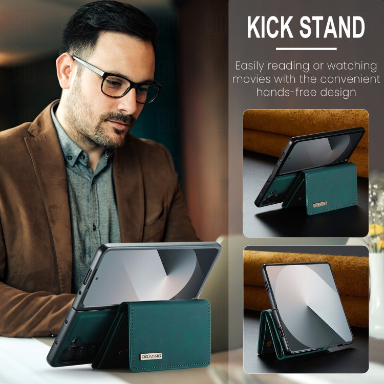 For Samsung Galaxy Z Fold6 DG.MING M1 Series 3-Fold Multi Card Wallet + Magnetic Phone Case(Green) by DG.MING