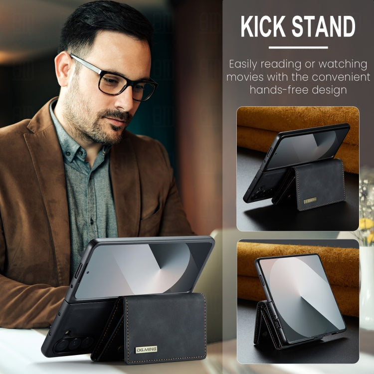 For Samsung Galaxy Z Fold6 DG.MING M1 Series 3-Fold Multi Card Wallet + Magnetic Phone Case(Black) by DG.MING