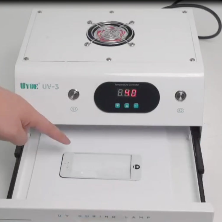 Uyue UV-3 7 inch Phone Timing Intelligent Curing Lamp Mechanic(EU Plug) by buy2fix