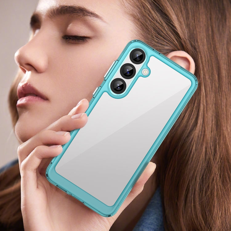 For Samsung Galaxy S25+ 5G Colorful Series Acrylic Hybrid TPU Phone Case(Transparent Blue) by buy2fix