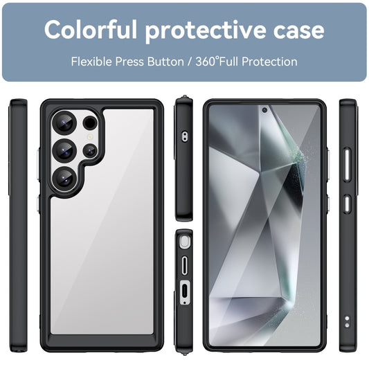 For Samsung Galaxy S25 Ultra 5G Colorful Series Acrylic Hybrid TPU Phone Case(Black) by buy2fix