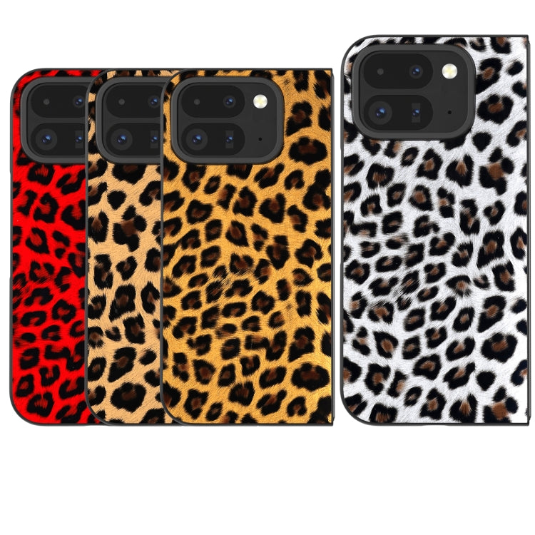 For Google Pixel 9 Pro Fold Black Frame Leopard Full Coverage Phone Case(Red Leopard) by buy2fix