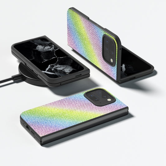 For Google Pixel 9 Pro Fold Diamond Frame Edge Full Coverage Phone Case(Rainbow Diamond) by buy2fix