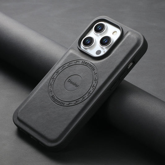 For iPhone 16 Plus Denior A13 Skin Feel MagSafe Phone Case(Black) by Denior