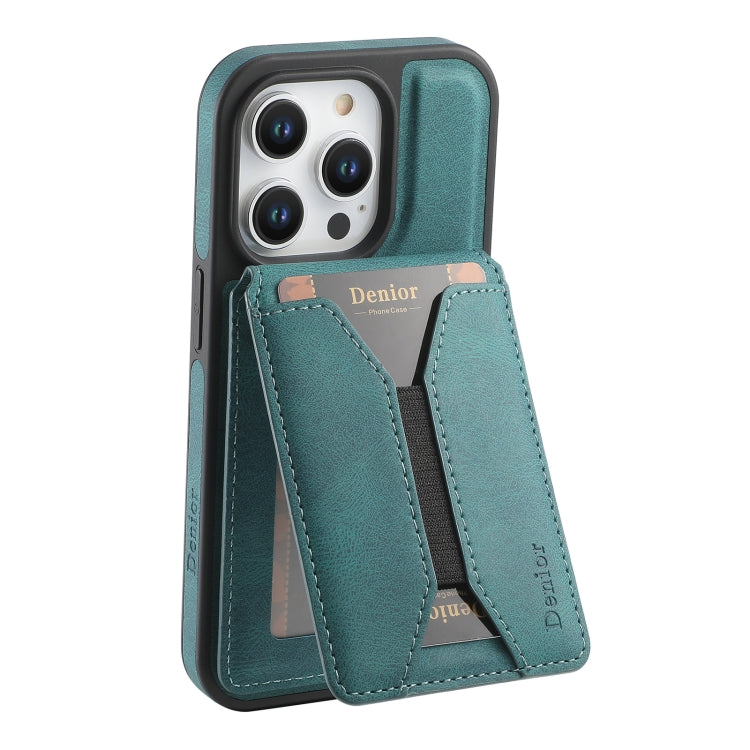 For iPhone 15 Pro Denior D17 Skin Feel MagSafe Detachable Card Slot Phone Case(Blue) by Denior