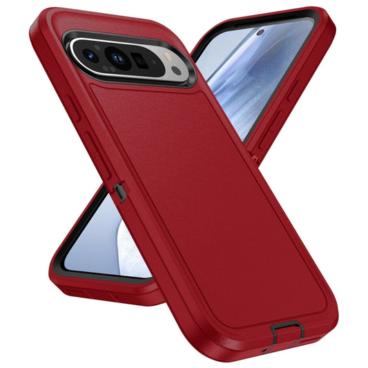For Google Pixel 9 Pro Life Waterproof Rugged PC + Silicone Phone Case(Red + Black) by buy2fix