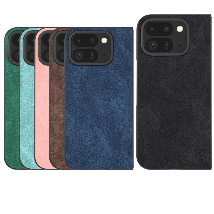 For Google Pixel 9 Pro Fold Black Frame PU Leather Full Coverage Phone Case(Green) by buy2fix