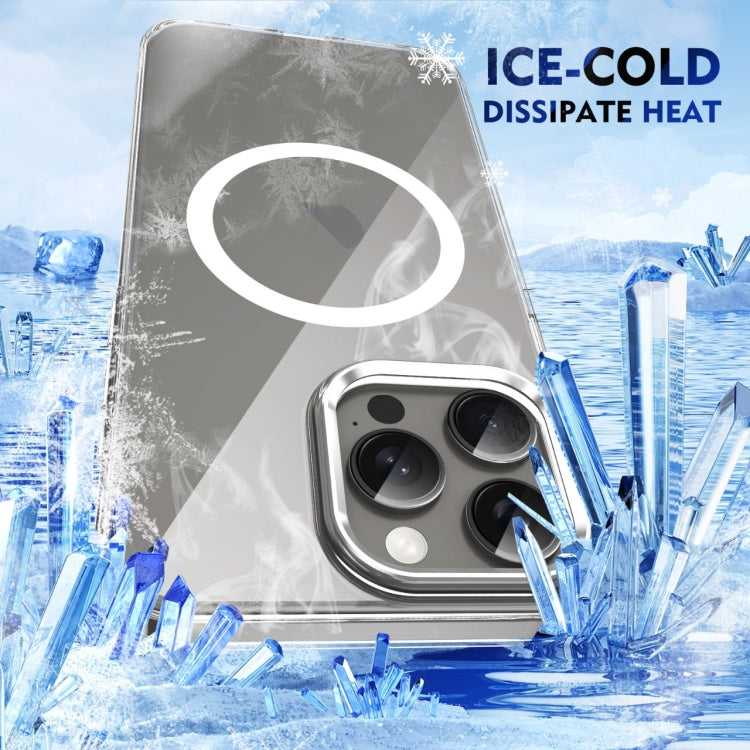 For iPhone 15 Pro Max Ice Feel HD Transparent MagSafe PC Full Coverage Phone Case(White) by buy2fix