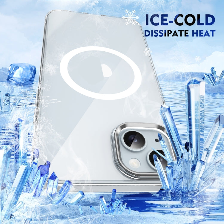 For iPhone 15 Ice Feel HD Transparent MagSafe PC Full Coverage Phone Case(White) by buy2fix