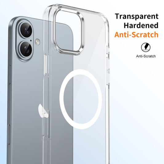 For iPhone 16 Ice Feel HD Transparent MagSafe PC Full Coverage Phone Case(White) by buy2fix