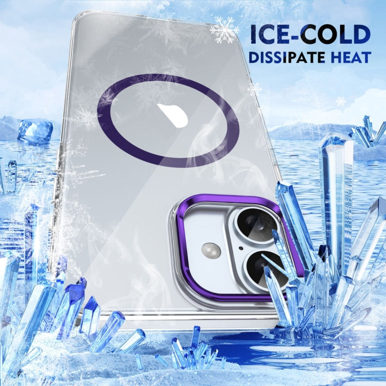 For iPhone 16 Plus Ice Feel HD Transparent MagSafe PC Full Coverage Phone Case(Purple) by buy2fix