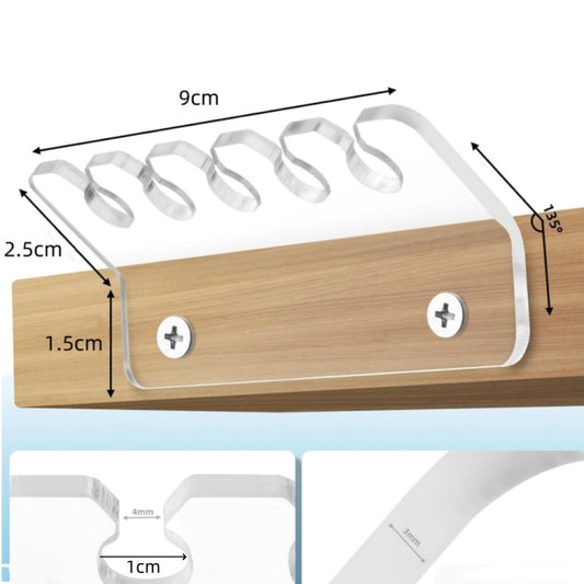 2pcs / Pack Acrylic Data Cable Storage Rack Charging Cable Storage Hook(Transparent) by buy2fix
