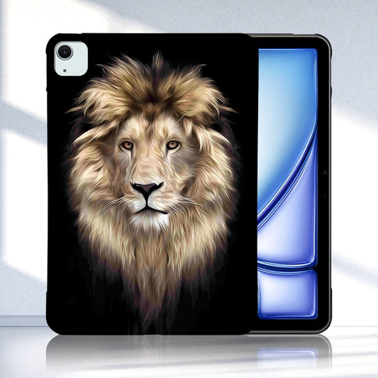 For iPad Air 11 2025 / 2024 Color Painting Pattern Smart Tablet TPU Case(Lion) by buy2fix