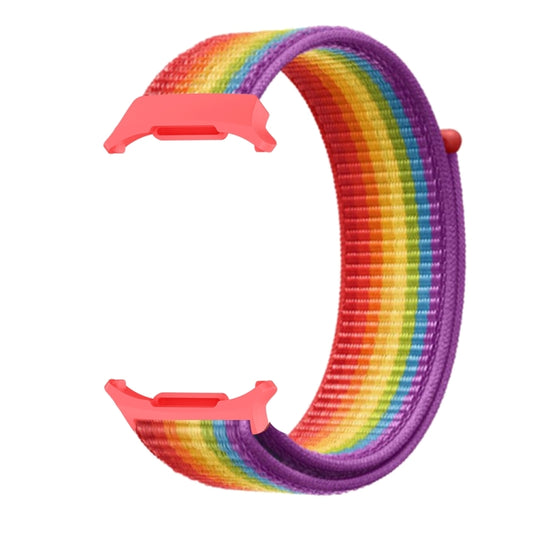 For Samsung Galaxy Watch Ultra 47mm / Ultra 2025 Plastic Connector Nylon Loop Watch Band(Rainbow) by buy2fix