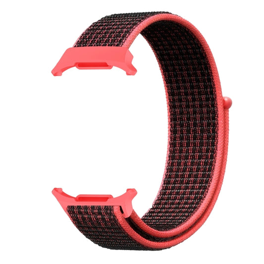 For Samsung Galaxy Watch Ultra 47mm / Ultra 2025 Plastic Connector Nylon Loop Watch Band(Red Black) by buy2fix