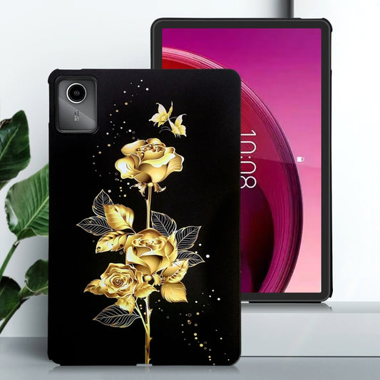 For Lenovo Tab M11 / Xiaoxin Pad 2024 Color Painting Pattern Smart Tablet TPU Case(Golden Rose) by buy2fix