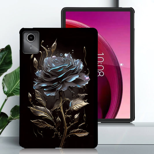 For Lenovo Tab M11 / Xiaoxin Pad 2024 Color Painting Pattern Smart Tablet TPU Case(Black Rose) by buy2fix