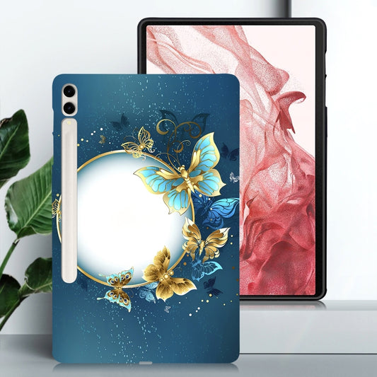 For Samsung Galaxy Tab S7+ / S8+ Color Painting Pattern Smart Tablet TPU Case(Butterfly Circle) by buy2fix