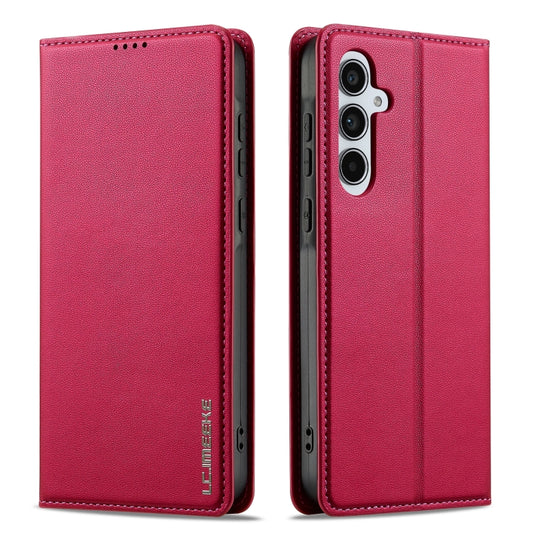 For Samsung Galaxy S24 FE 5G LC.IMEEKE L1 Series Frosted Fine Texture PU Phone Case(Red) by LC.IMEEKE