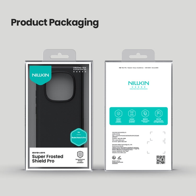 For Redmi Note 14 Pro 5G NILLKIN Frosted Shield Pro PC + TPU Phone Case(Black) by NILLKIN
