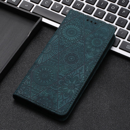 For Google Pixel 9 / 9 Pro Ethnic Embossed Adsorption Leather Phone Case(Blue) by buy2fix