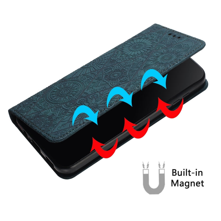 For Google Pixel 9 / 9 Pro Ethnic Embossed Adsorption Leather Phone Case(Blue) by buy2fix