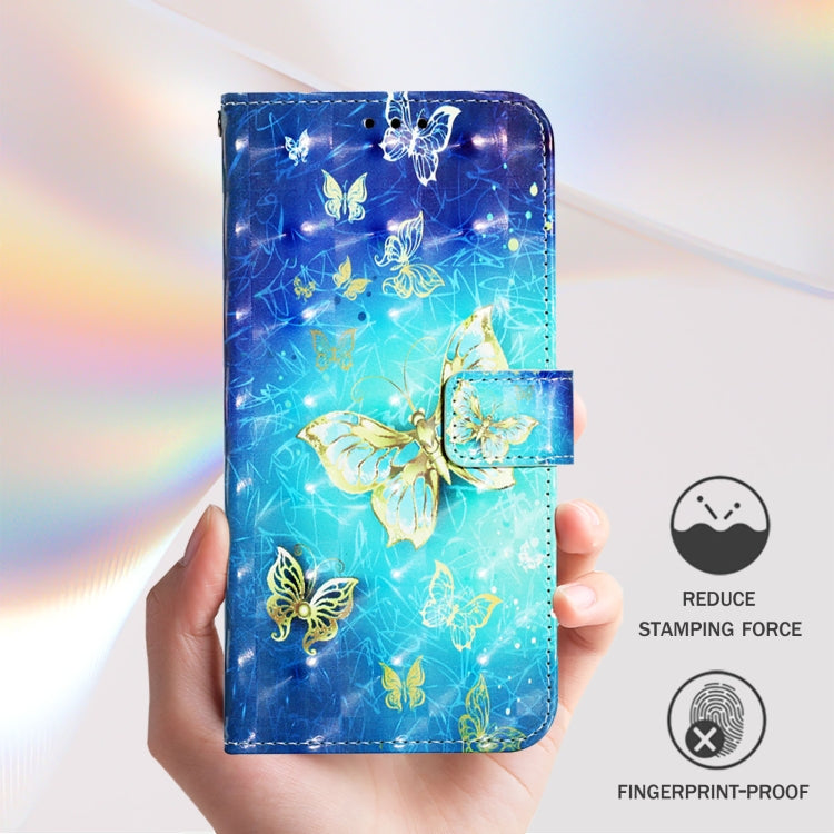 For Redmi K70 Ultra 5G Global 3D Painting Horizontal Flip Leather Phone Case(Golden Butterfly) by buy2fix