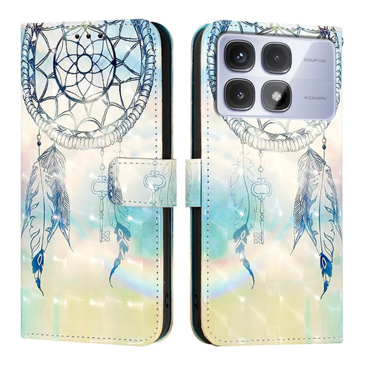 For Redmi K70 Ultra 5G Global 3D Painting Horizontal Flip Leather Phone Case(Dream Wind Chimes) by buy2fix