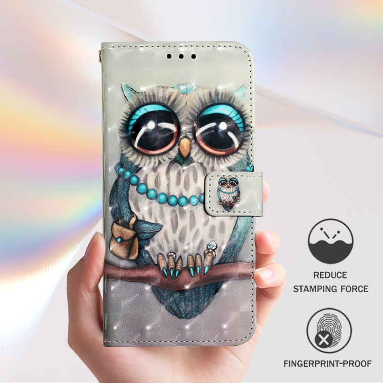 For Redmi K70 Ultra 5G Global 3D Painting Horizontal Flip Leather Phone Case(Grey Owl) by buy2fix