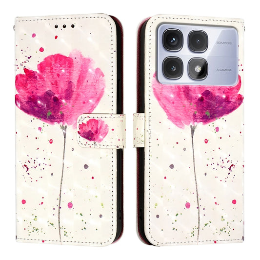 For Redmi K70 Ultra 5G Global 3D Painting Horizontal Flip Leather Phone Case(Flower) by buy2fix