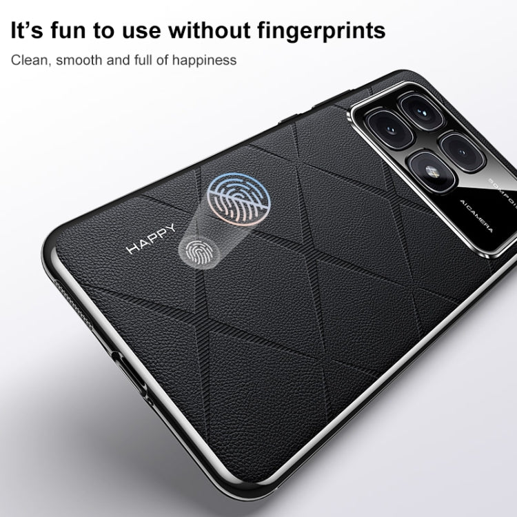 For Redmi K70 / K70 Pro Plain Leather PC Phone Case(Black) by buy2fix