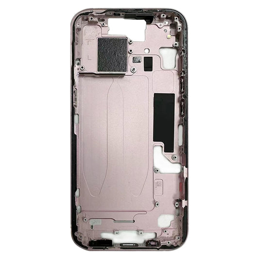 For iPhone 15 Middle Frame Bezel Plate with Side Keys + Card Tray, Version:CE EU Version(Pink) by buy2fix