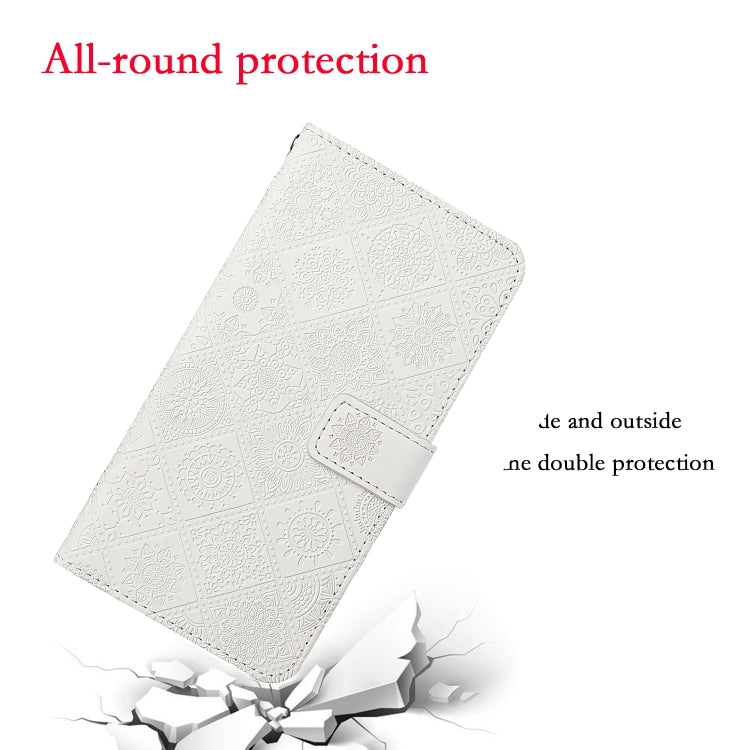 For Samsung Galaxy S25+ 5G Ethnic Style Embossed Pattern Leather Phone Case(White) by buy2fix