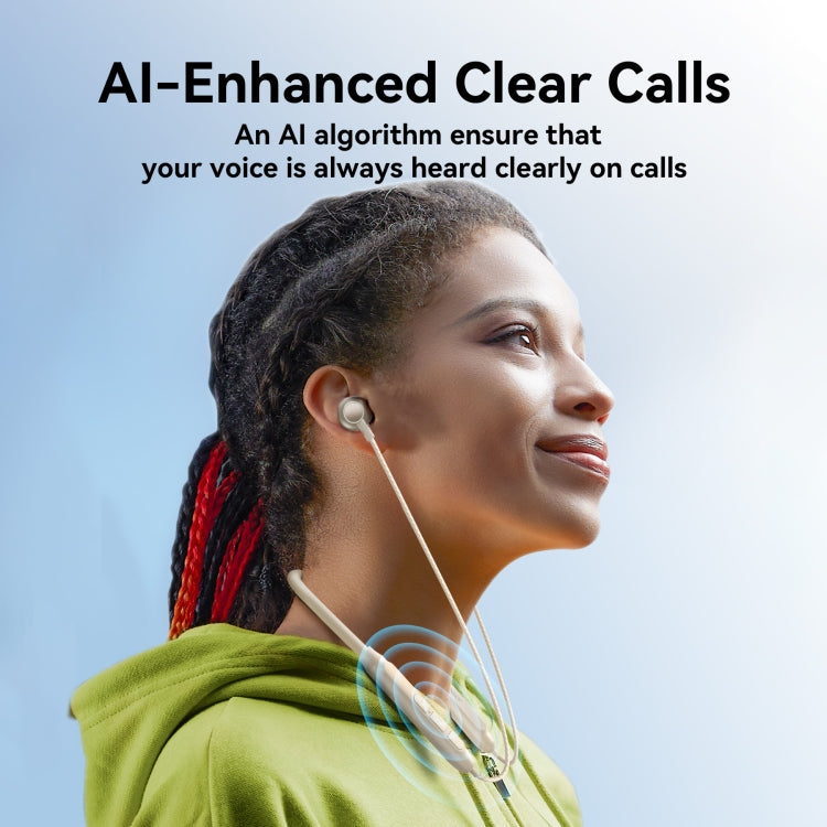 JOYROOM JR-D8 Neckband Wireless Bluetooth Sports Outdoor Earphone(Creamy White) by JOYROOM