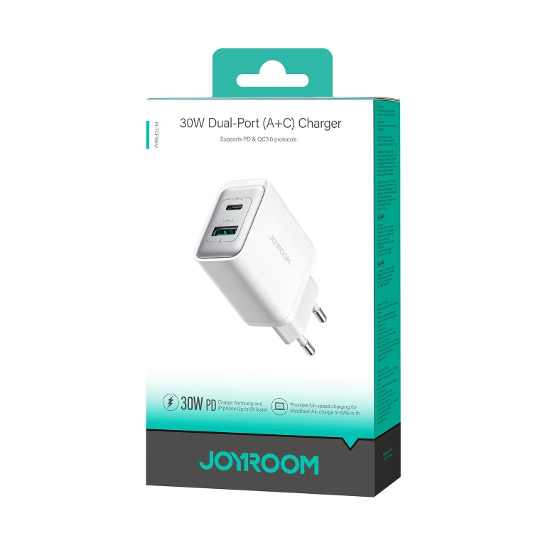 JOYROOM JR-TCF15 30W USB+USB-C / Type-C Fast Charger, Specification:EU Plug(White) by JOYROOM
