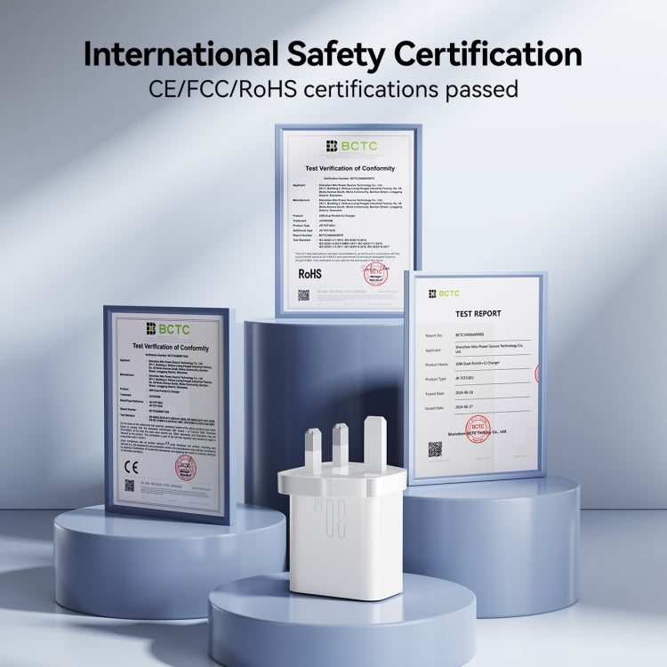 JOYROOM JR-TCF15 30W USB+USB-C / Type-C Fast Charger, Specification:UK Plug(White) by JOYROOM