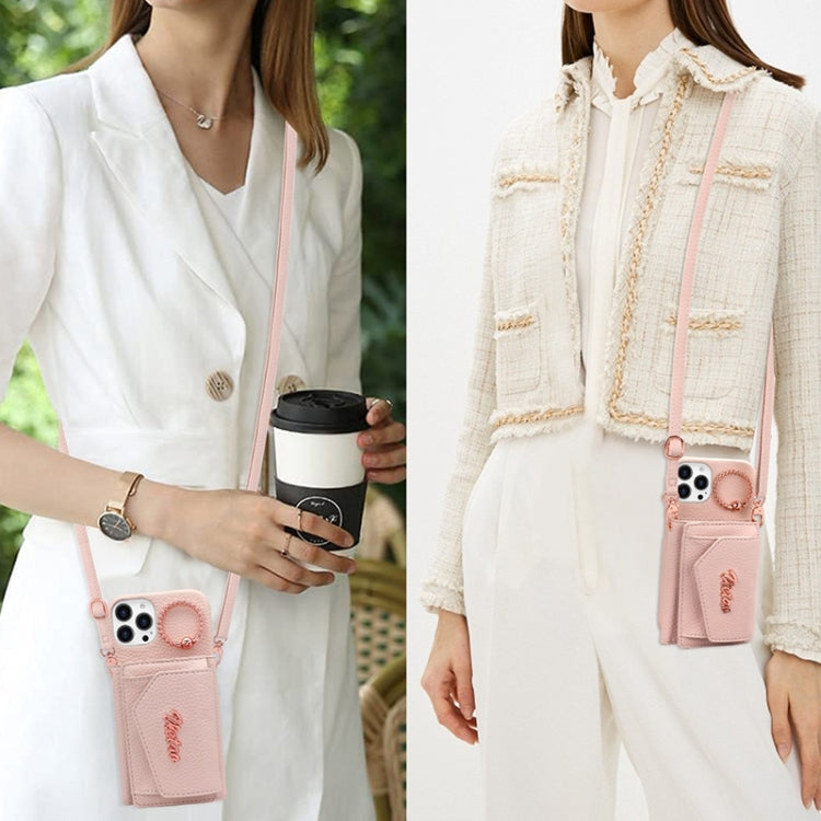 For iPhone 13 Pro VIETAO Ring Holder Wallet PU Phone Case with Lanyard(Purple) - iPhone 13 Pro Cases by VIETAO | Online Shopping UK | buy2fix