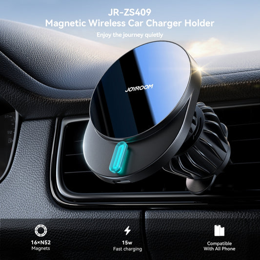 JOYROOM JR-ZS409 Magnetic Car Air Vent Phone Wireless Charging Mount(Black) by JOYROOM