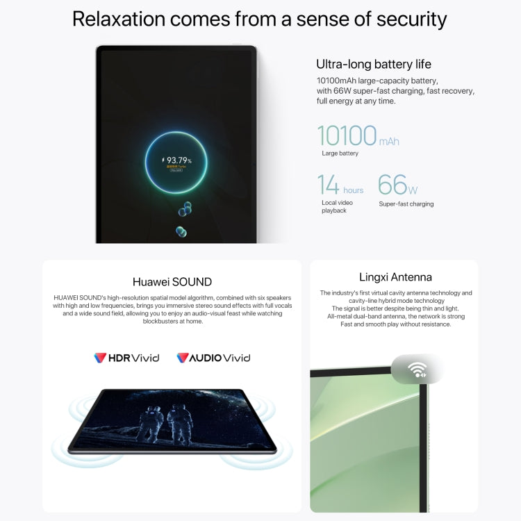 HUAWEI MatePad Air 12 inch WiFi Tablet PC, 8GB+256GB, HarmonyOS 4.2 Hisilicon Kirin 9000W, Not Support Google Play(White) by Huawei